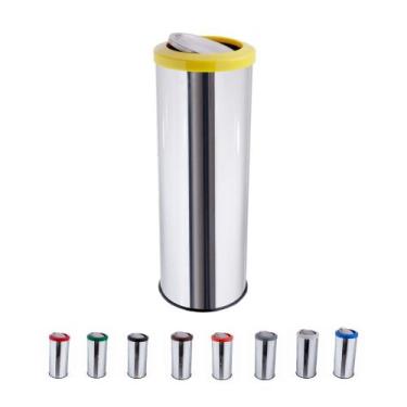 Imagem de Lixeira Inox Com Tampa Basculante Lixeira Grande 50 Litros - CM Design