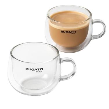 Imagem de Conjunto 2 Xícaras Chá Parede Dupla com Alça 200ml Bugatti