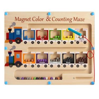 Imagem de Brinquedo Montessori Magnetic Color and Number Maze Board - Poycuna