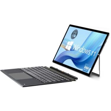 Imagem de SZTPSLS Tablet Windows com teclado de 11,6 polegadas, tela sensível ao toque 2 em 1 removível, Windows 11, 6 GB de RAM, 256 GB de armazenamento, Intel Celeron J4125, 2,4 G + 5G WiFi, Bluetooth, USB3.0