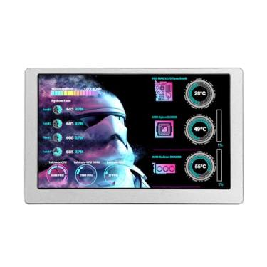 Imagem de VSDISPLAY Monitor LCD de 5 polegadas 800 x 480 para computador, PC, gabinete, painel de sensor, GPU CPU RAM, monitoramento de dados, prata