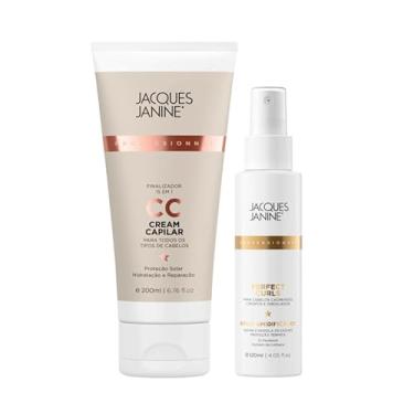 Imagem de Kit Jacques Janine Creme Leave-In CC Cream 200ml + Spray Perfect Curls Finalizador Proteção Térmica 120ml