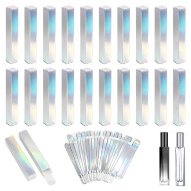 Imagem de Segbeauty 20 caixas de papelão vazias pequenas, caixas brilhantes para presentes, mini frasco de rolo, caixa quadrada de papel para embrulho de presente com tampa para viagem, frasco de spray de batom