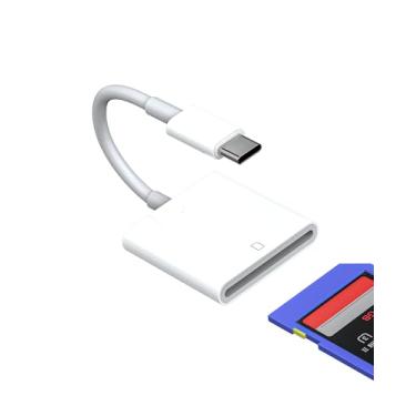 Imagem de Adaptador USB C para leitor de cartão SD para Apple para iPhone 15 Pro MAX Plus para iPad, MacBook Air, compatível com leitor de cartão Samsung USB C, cartão flash compacto, conector Thunderbolt