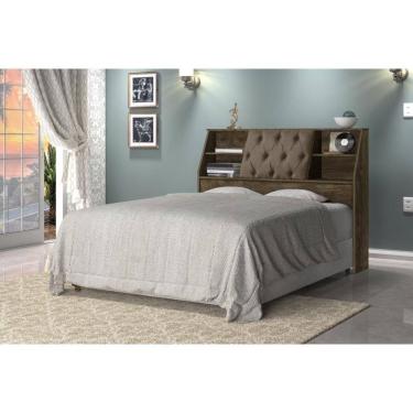 Imagem de Cabeceira Núbia Queen 1,58cm Castanho c/ Capitonê Nogal - Cambel