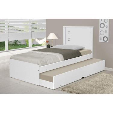 Imagem de Cama Bibox Solteiro Barcelona Branco / Preto com dois colchões - Tebarrot