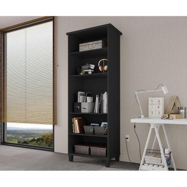 Imagem de Armário Organizador Multiuso com Prateleiras Library Preto - Luapa