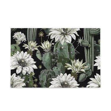 Imagem de WELLDAY Quebra-cabeça cacto e flores, 1000 peças, grande jogo de arte para adultos e adolescentes