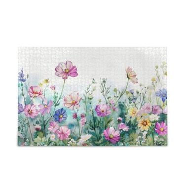 Imagem de WELLDAY Quebra-cabeça flor jardim padrão 1000 peças grande jogo de arte para adultos adolescentes