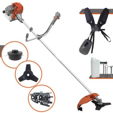 Imagem de Roçadeira Multifuncional À Gasolina Tekna RL520ACG2 52cc 2HP Alta Rotação Completo Com 2 Opções de Corte Carretel + Faca 3 Pontas + Enxada Rotativa