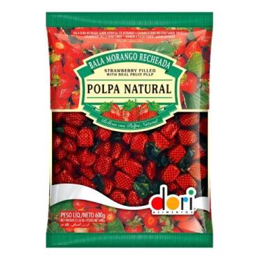 Imagem de BALA DORI 600g MORANGO RECHEADA DURA GUIRLANDA NATAL