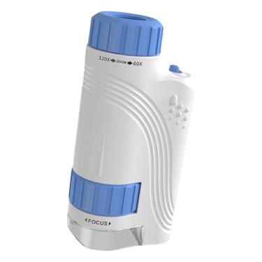 Imagem de Microscópio portátil para crianças, brinquedo científico de 60 a 120 x - com luz LED, microscópio portátil, para meninos, meninas, adolescentes, sala de aula, jardim, acampamento, atividade escolar