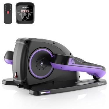 Imagem de ANCHEER máquina elíptica sob a mesa, exercitador de pernas elipse para idosos, como visto na tv, exercitador de pernas portátil enquanto está sentado com pedal de massagem/monitor LCD/contro