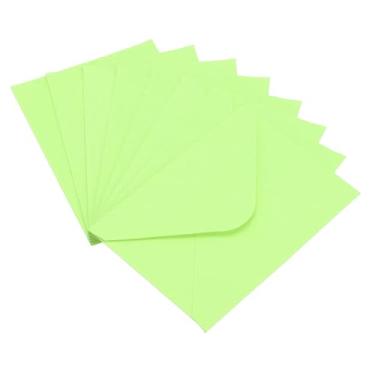 Imagem de Mini envelopes, pacote com 50 mini envelopes de cartão de visita para cumprimentar casamentos, verde claro