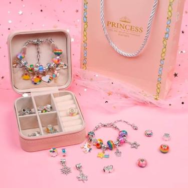 Imagem de Kit de Miçangas e Berloques Infantil, 66 Peças, Conjunto para Bijuterias e Artesanato