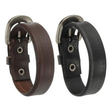Imagem de PATIKIL Pulseira de cinto de couro, pulseira masculina com fivela fina para homens e mulheres, punho vintage, One Size, Couro, Sem Pedra Preciosa