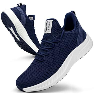 Imagem de Feethit Tênis Feminino Corrida Sapatos De Caminhada Leves Tênis Casuais Para Viagem Academia Trabalho Mulher Garçonete Enfermeira Azul Escuro 5.5