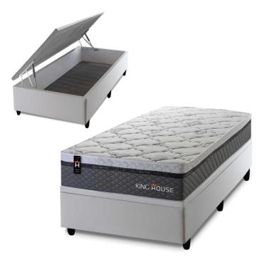 Imagem de Cama Box Baú Benton 96x203 com Molas Ensacadas King House