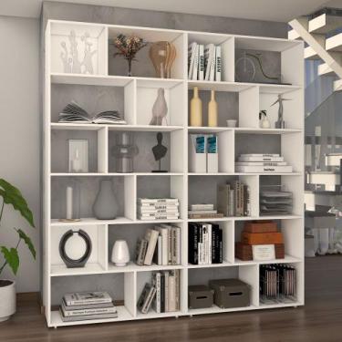 Imagem de Estante para Livros Podcast 10 Prateleiras Branco - Panorama Móveis, B