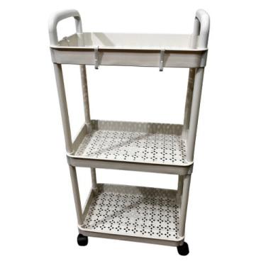 Imagem de Estante Organizadora com Rodinhas Multiuso em Plástico - Moment, Branc