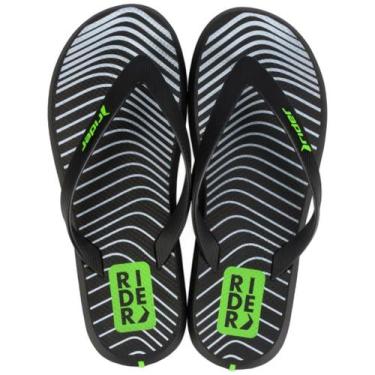 Imagem de Chinelo de Dedo Masculino Conforto Rider R1 Style, Preto, Verde, 45