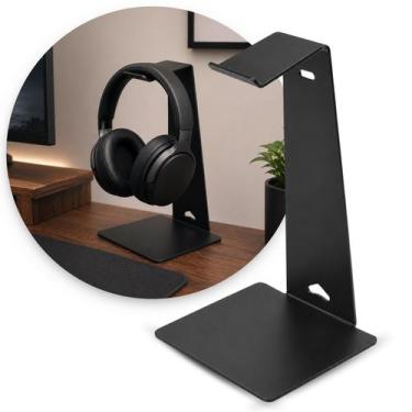 Imagem de Suporte Fone De Ouvido Headset Mesa Aço Headphone Preto - Ipec