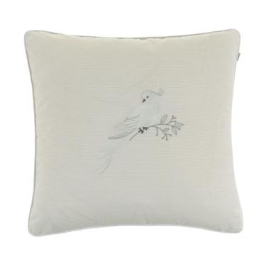 Imagem de Almofada Decorativa P/ Cama e Sofá Quadrada Bordada 45cm Algodão Karst