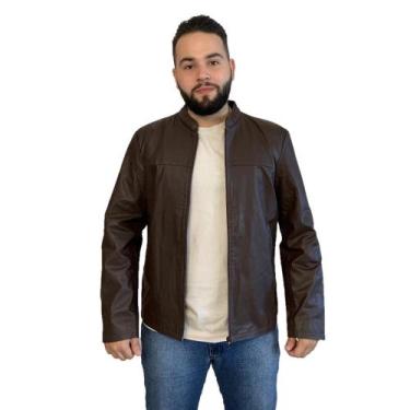 Imagem de Jaqueta de Couro Masculina Tradicional 127 Javali, Marrom, M
