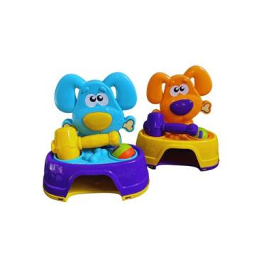 Imagem de Brinquedo de Bebê Educativo Infantil Bate Dog com Martelo e Bolinha - 
