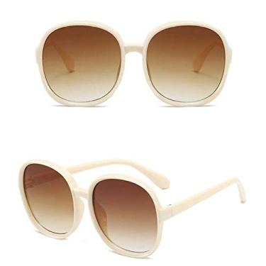 Imagem de Óculos de sol femininos vintage de tamanho grande armação redonda de luxo designer óculos femininos grandes óculos de sol, 6, china