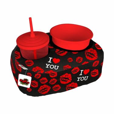 Imagem de Almofada Kit Pipoca Cinema 1 Copo Canudo Balde Namorados I Love You