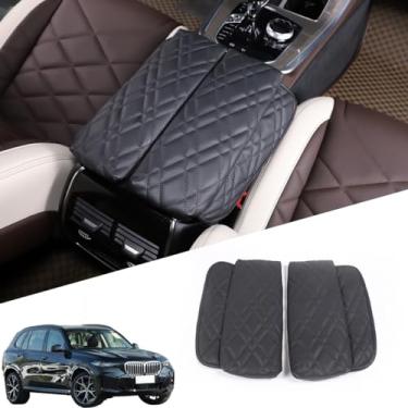 Imagem de JONKOKO Almofada de console central de carro para BMW X5 G05 X6 G06 X7 G07 2019-2023 capa de apoio de braço de carro almofada de couro impermeável para apoio de braço de carro acessórios protetores de