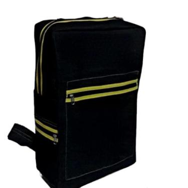 Imagem de Mochila Jeans Feminino Masculino Lisa Repartições em Zíper Espaçosa Di