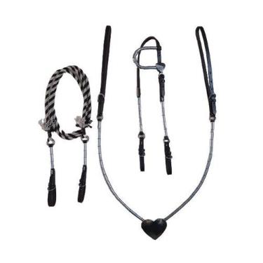 Imagem de Rédea Cabeçada uma orelha E Peiteira Traia De Frente Cavalo - SELARIA 