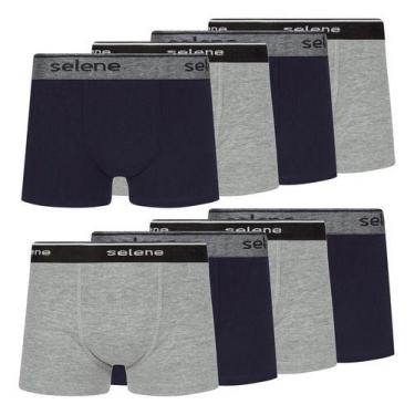 Imagem de Kit 8 Cueca Boxer Box Selene Infantil Kids Algodão Original, Preta e c
