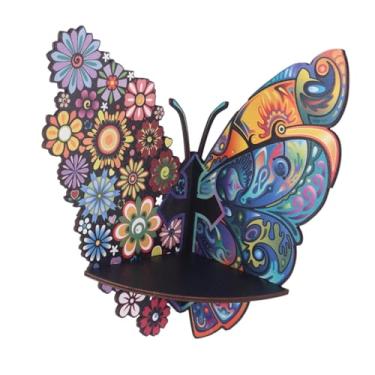 Imagem de Fenteer Plataforma de canto de borboleta de madeira Exibição de canto de canto de estante de armazenamento montado para o escritório de um quarto para