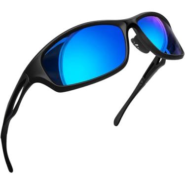 Imagem de Óculos de Sol Esportivo Polarizado para Masculino Femininos UV400 Proteção Ciclismo Dirigir Armação Inquebrável Joopin Óculos de Sol para Homens e mulheres (Azul de Gelo)