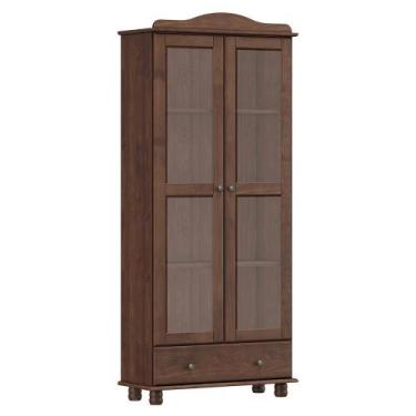 Imagem de Cristaleira Vitrine Rubi 2 Portas e 1 Gaveta - Finestra Móveis, Café