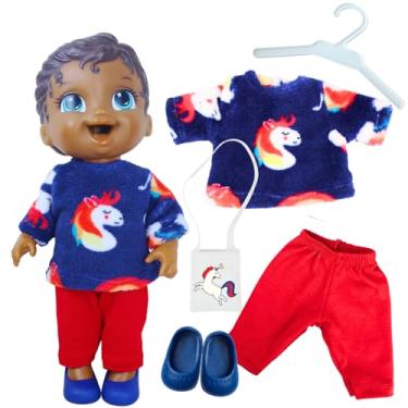 Imagem de CASINHA 4, KIT ROUPA BONECA PARA BABY ALIVE - INVERNO UNICÓRNIO - 5 PÇS