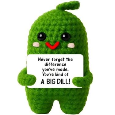 Imagem de Presentes de agradecimento para colegas de trabalho mulheres homens – Pickles de crochê feitos à mão com cartão grande de endro, presentes de agradecimento para professores, decoração de mesa de