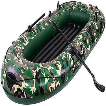Imagem de Barco inflável com remos, barcos infláveis para adultos, botes infláveis para rios, bote de pesca