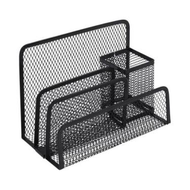 Imagem de Organizador De Mesa Em Metal Preto Com 3 Camadas, Suporte Para Caderno