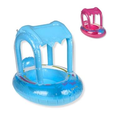 Imagem de Boia Infantil Baby Pool com Cobertura Solar Assento Seguro para Piscina (azul)