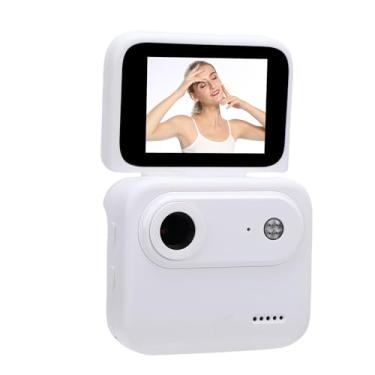 Imagem de Heayzoki Câmera de Ação Com Tela Flip, Câmera de Viagem Portátil Anti-vibração HD 1080P Com ângulo Amplo de 143 °, Ideal para Transmissão Ao Vivo, Ciclismo, Esqui, Caminhadas (Branca)