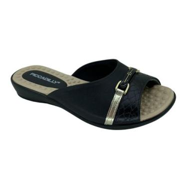 Imagem de Tamanco Rasteira Piccadilly 500375 - Feminino, Preto, 39