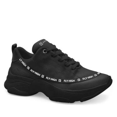 Imagem de Tênis Feminino Ramarim Chunky Sneaker Casual Flyeasy 25-74201, Preto, 