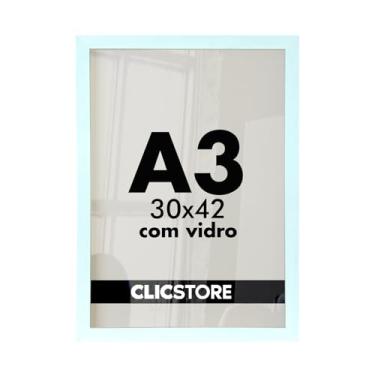 Imagem de Moldura A3 30x42Cm Com Vidro Quadro Diploma Alvará Retrato Impressão Fotografia (Branco)