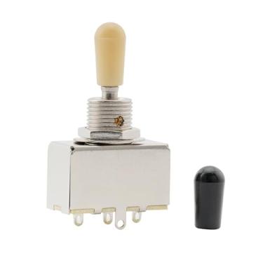 Imagem de Musiclily Métrico Chave Seletora 3 Posições Fechada para Captador Guitarra Estilo Les Paul,Cromado com Knob Creme