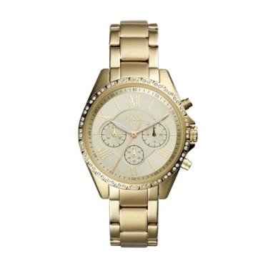 Imagem de Fossil Relógio feminino moderno de quartzo com cronógrafo e cronógrafo de aço inoxidável, Dourado