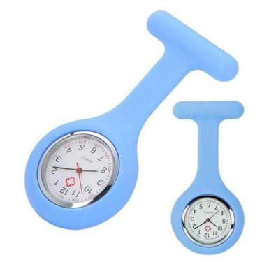 Imagem de Relógio Lapela Silicone Azul Claro Enfermagem Enfermeira - Things Nerd